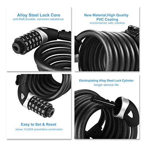 High Security 5-Digit Combination Bike Lock