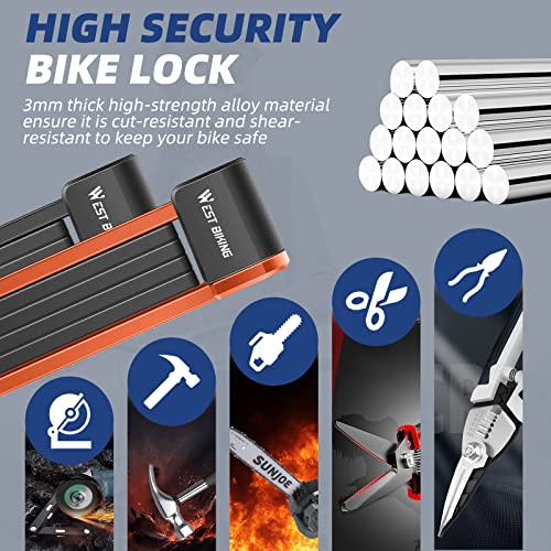 Compact Folding Bike Lock with 2 Keys - Heavy Duty