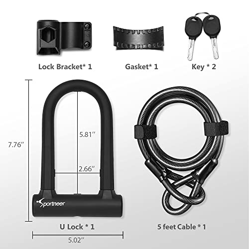 Sportneer Heavy Duty Bike Lock Set