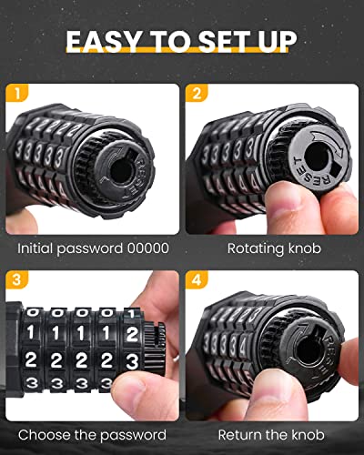 5-Digit Bike Lock Cable, High Security