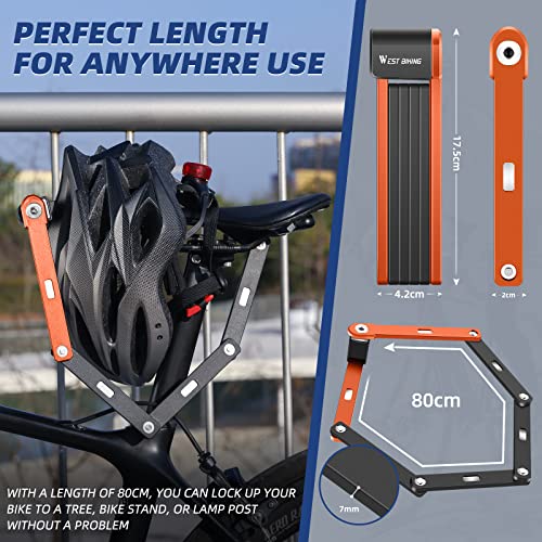Compact Folding Bike Lock with 2 Keys - Heavy Duty