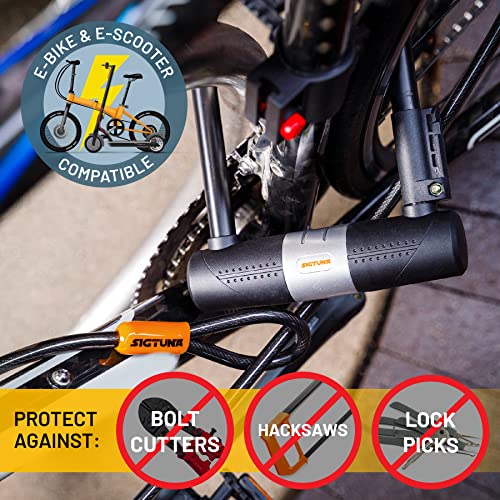 Sigtuna Heavy Duty Bike U-Lock with Cable & Mount