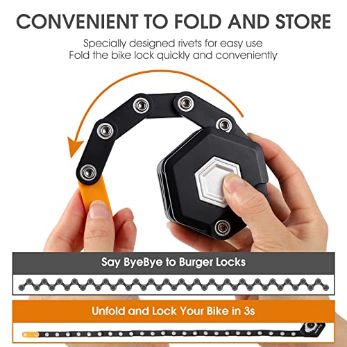 Heavy Duty Folding Bike Lock with Keys
