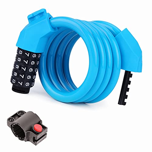 High Security 5 Digit Bike Lock Cable - Blue