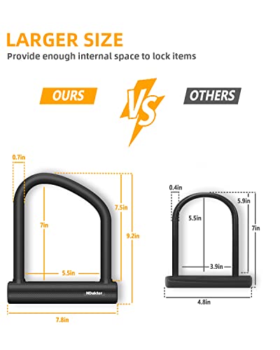 Heavy Duty Bike U-Lock with Cable