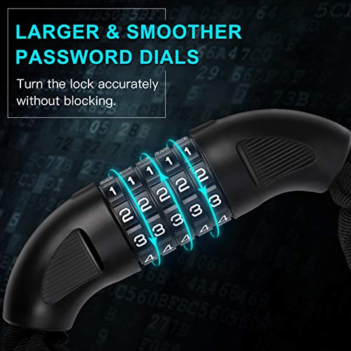 UBULLOX 5-Digit Bike Chain Lock - Black