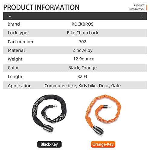 ROCKBROS Heavy Duty Bike Chain Lock