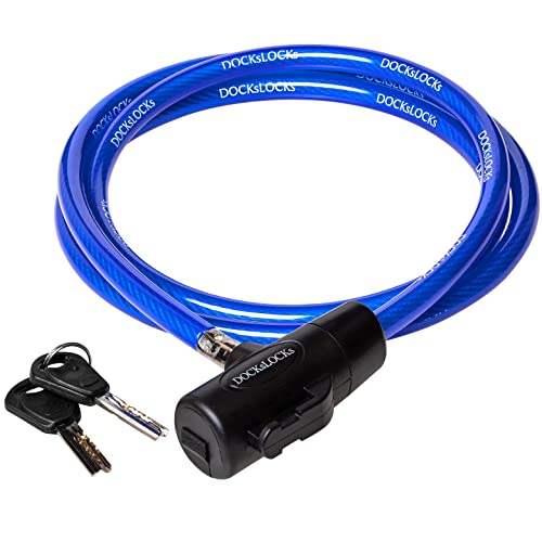 DocksLocks Anti-Theft Weatherproof Straight Security Cable with Key Lock for Kayaks, Bicycles, Paddleboards, Equipment and More 10ft