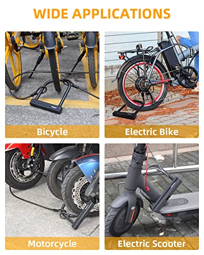 Heavy Duty Bike U-Lock with Cable