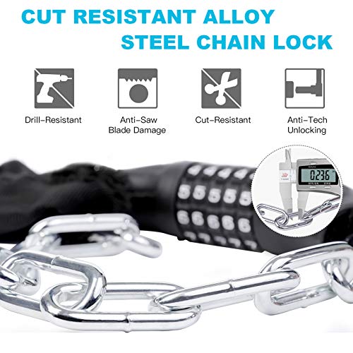 UBULLOX 5-Digit Bike Chain Lock - Black