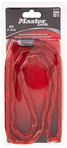 4ft Red Combination Bike Chain Lock