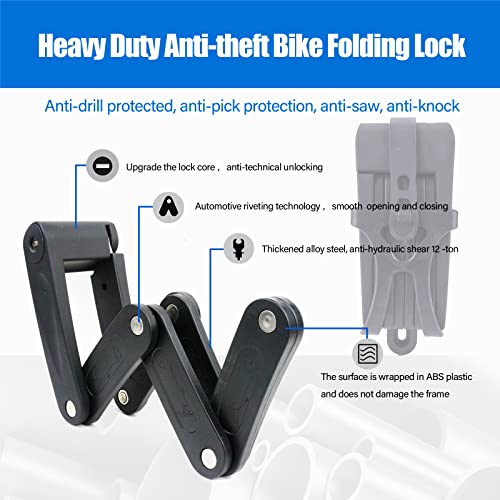 Upgraded Folding Bike Lock with Hydraulic Shear Resistance