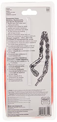 4ft Red Combination Bike Chain Lock