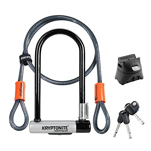 Kryptonite U-lock with cable and bracket