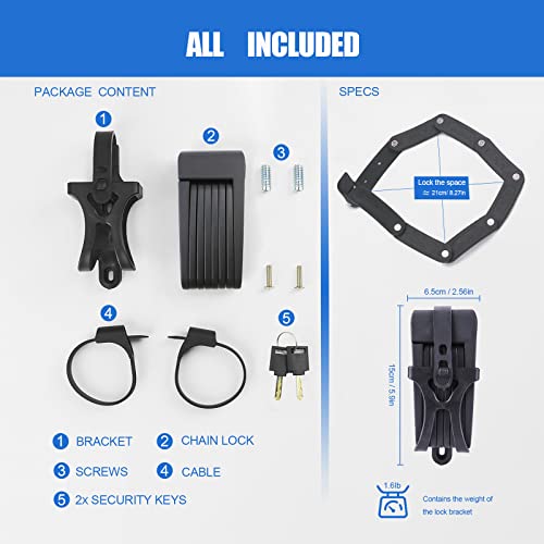 Upgraded Folding Bike Lock with Hydraulic Shear Resistance