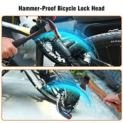 Husgw Bike Chain Locks, Bicycle Combination Lock,47 inch Anti-Theft Bicycle Chain Lock with Keys Lock Chain for Bike, Motorcycle, Bicycle, Door, Gate, Fence, Grill (Medium)