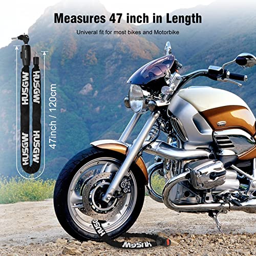 Husgw Bike Chain Locks, Bicycle Combination Lock,47 inch Anti-Theft Bicycle Chain Lock with Keys Lock Chain for Bike, Motorcycle, Bicycle, Door, Gate, Fence, Grill (Medium)