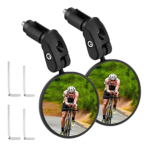 2 Bar End Bike Mirrors - Adjustable and Rotatable