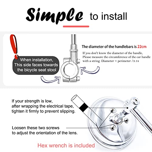 Vintage Metal Bike Mirror for Handlebars - Retro Design