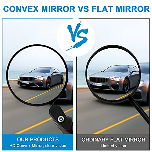 2 Bar End Bike Mirrors - Adjustable and Rotatable