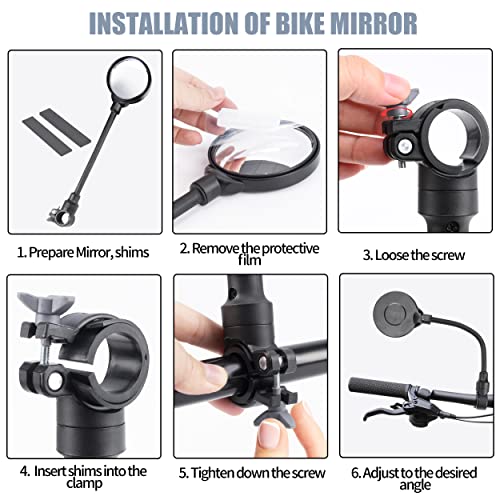Adjustable bike mirror for electric bicycles
