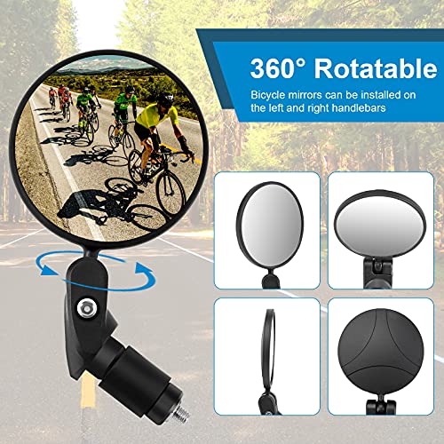 2 Bar End Bike Mirrors - Adjustable and Rotatable
