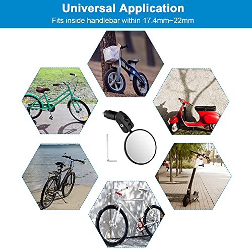 2 Bar End Bike Mirrors - Adjustable and Rotatable