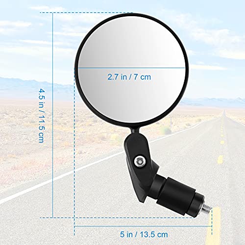 2 Bar End Bike Mirrors - Adjustable and Rotatable