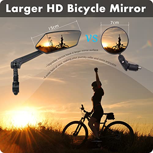 Adjustable Bicycle Handlebar Mirrors - 2 Pack
