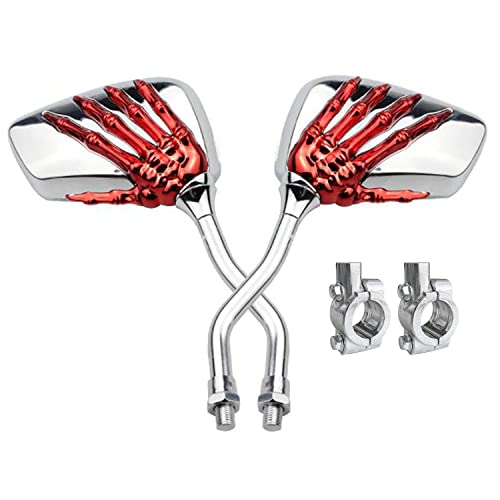 Distinctive Skull Hand Bike Mirror with Mount Clamp