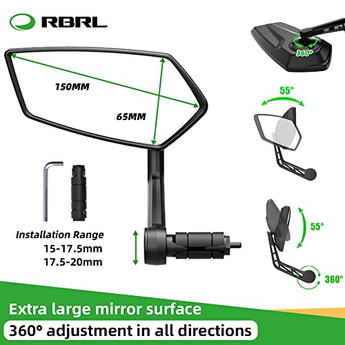 Rotatable Wide-Angle Bicycle Mirror for Mountain Bikes