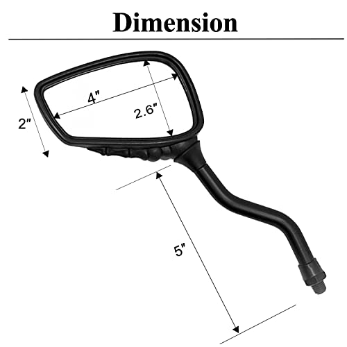 Distinctive Skull Hand Bike Mirror with Mount Clamp