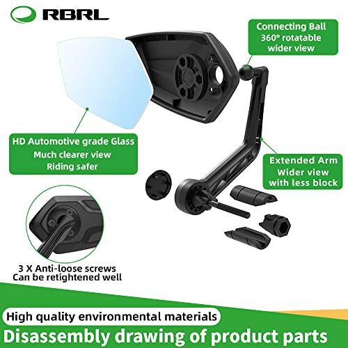 Rotatable Wide-Angle Bicycle Mirror for Mountain Bikes