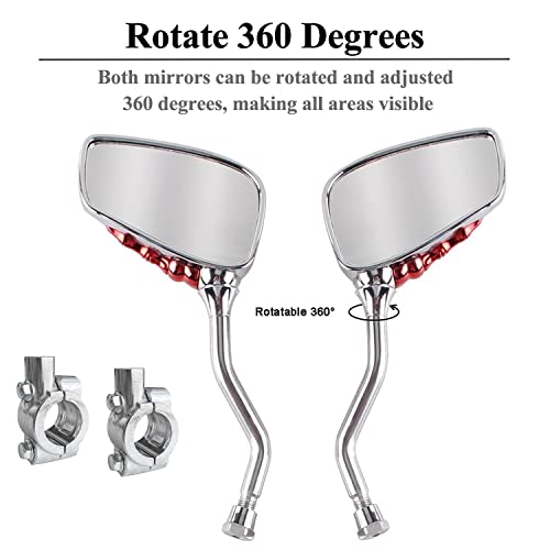 Distinctive Skull Hand Bike Mirror with Mount Clamp