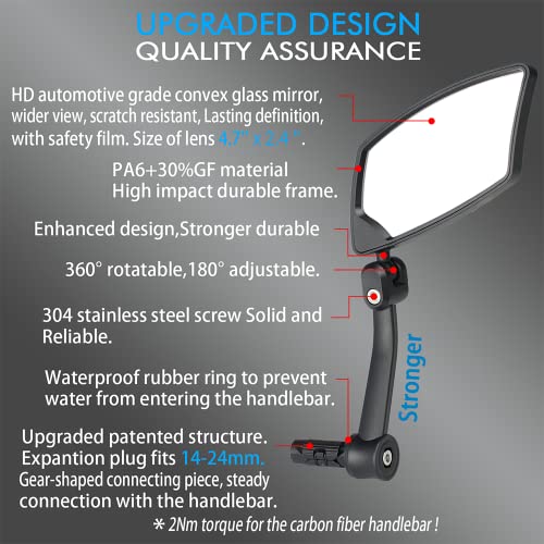 High-Def Bar End Mirrors for Cyclists BT-018