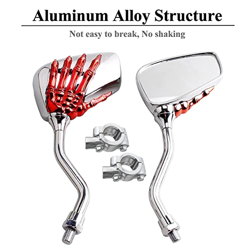 Distinctive Skull Hand Bike Mirror with Mount Clamp