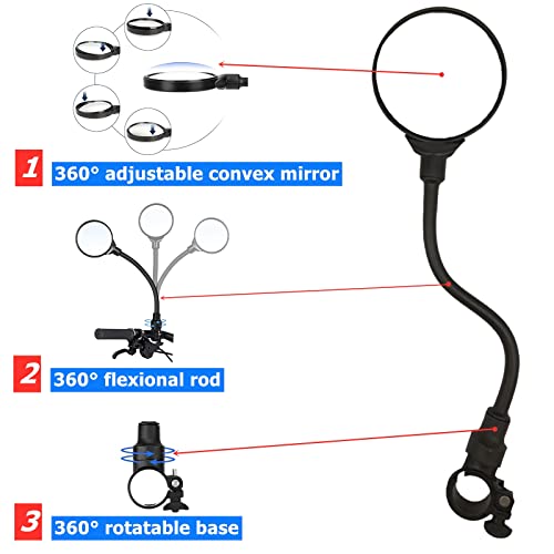 Adjustable Rearview Mirror for E-bike Scooter