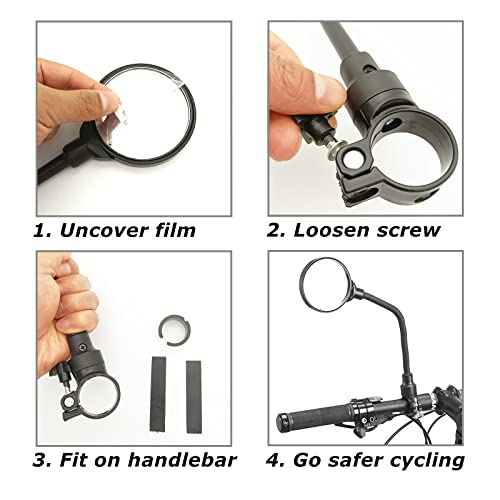 Adjustable Rearview Mirror for E-bike Scooter