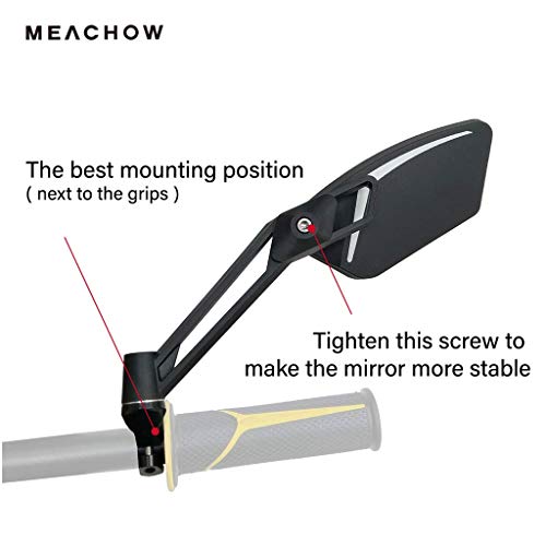 MEACHOW Handlebar Bike Mirror (Silver Left)