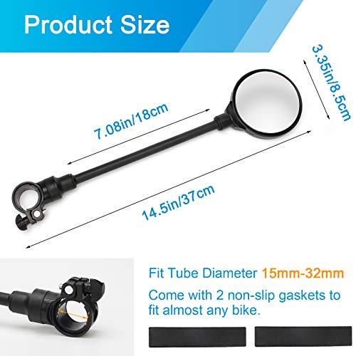 Adjustable Rear View Mirrors for Bicycles - 2 Pack