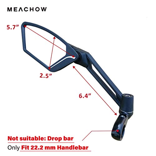 MEACHOW Handlebar Bike Mirror (Silver Left)