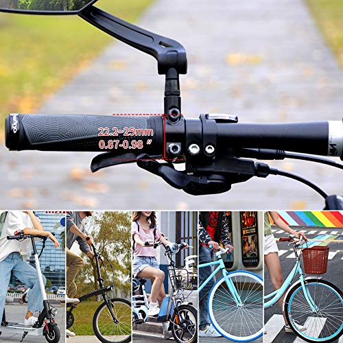 2021 New Blast-resistant Adjustable Bike Rearview Mirror with Large Lens,MTB Bicycle Mirror for Handlebars (BLACK, Left side)