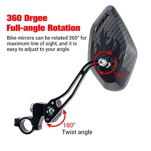 360-Degree Bike Mirrors - 2-Pack for Safety