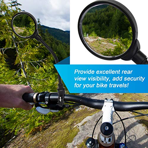 Adjustable Rear View Mirrors for Bicycles - 2 Pack