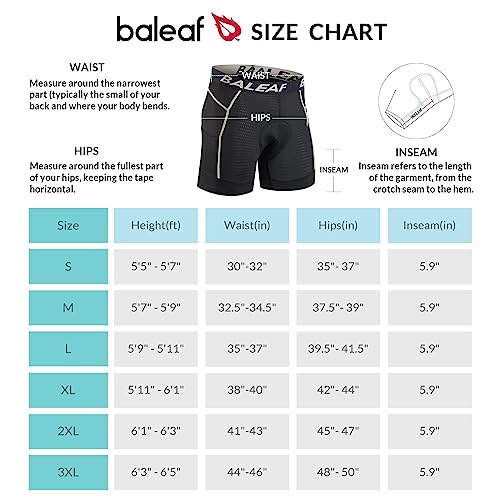 BALEAF Men's 4D Padded Cycling Shorts with Pocket