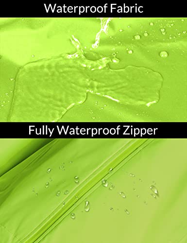 Women's Reflective Cycling Rain Jacket Hooded Yellow