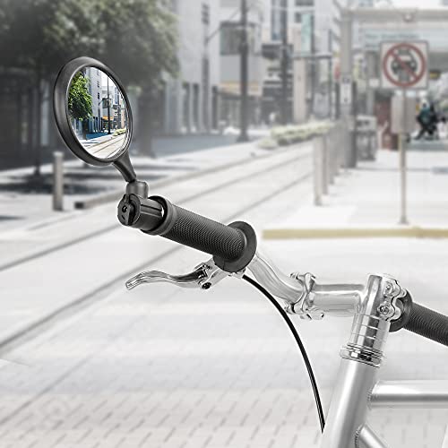 Delta Cycle & Home Universal Bike Handlebar Bar End Mirror, Fully Adjustable Handlebar Rearview Mirror For Bicycles, Large Ultra-Clear Glass Safety Mirror fits Road, Mountain, Cruisers, and E-Bikes