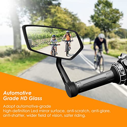 HD Bar End Bicycle Mirror - Multi-Angle Adjustable