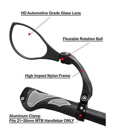 Hafny HD Bike Handlebar Mirror - Adjustable & Rotatable