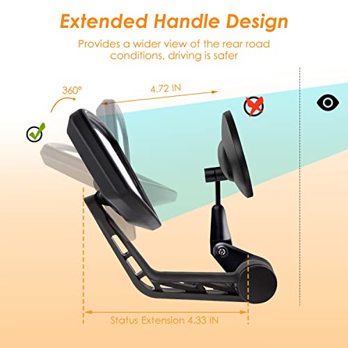 HD Bar End Bicycle Mirror - Multi-Angle Adjustable